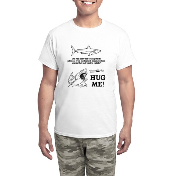 CafePress - Sharks Need Hugs Men's Light Pajamas - Men's Light Loose Fit Cotton Pajama Set