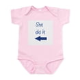 thumbnail image 1 of CafePress - She Did It Left Infant Bodysuit - Baby Light Bodysuit, Size Newborn - 24 Months, 1 of 4