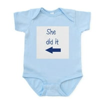 CafePress - She Did It Left Infant Bodysuit - Baby Light Bodysuit, Size Newborn - 24 Months