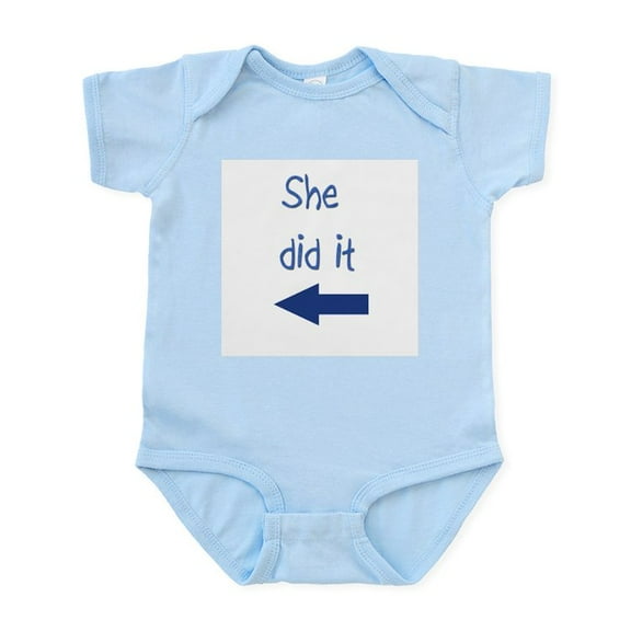 CafePress - She Did It Left Infant Bodysuit - Baby Light Bodysuit, Size Newborn - 24 Months