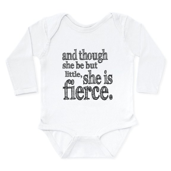 CafePress - She Is Fierce Shakespeare Long Sleeve Infant Bodys - Long Sleeve Cotton Baby Bodysuit