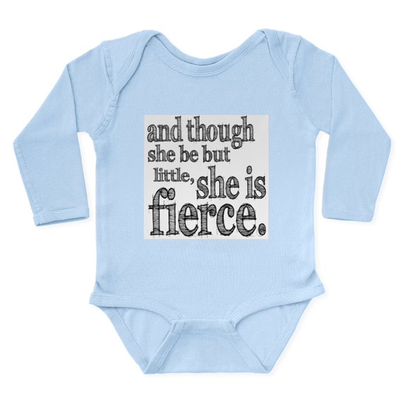 CafePress - She Is Fierce Shakespeare Long Sleeve Infant Bodys - Long Sleeve Cotton Baby Bodysuit
