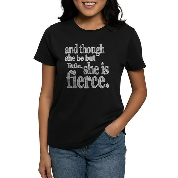 CafePress - She Is Fierce Shakespeare Women's Dark T Shirt - Women's Traditional Fit Dark T-Shirt