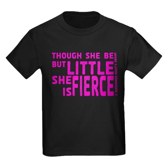 CafePress - She Is Fierce Stamped Pink T Shirt - Dark T-Shirt Kids XS-XL