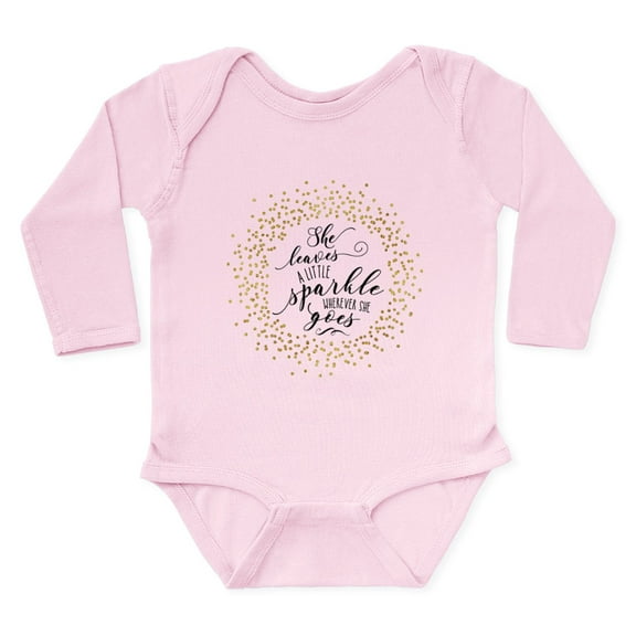 CafePress - She Leaves A Little Sparkle Faux Gold Body Suit - Long Sleeve Cotton Baby Bodysuit