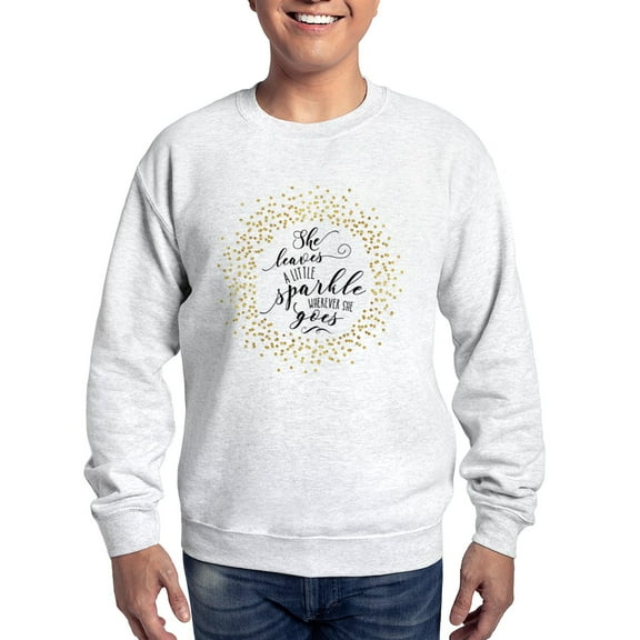 CafePress - She Leaves A Little Sparkle Faux Gold Sweatshirt - Crew Neck Sweatshirt