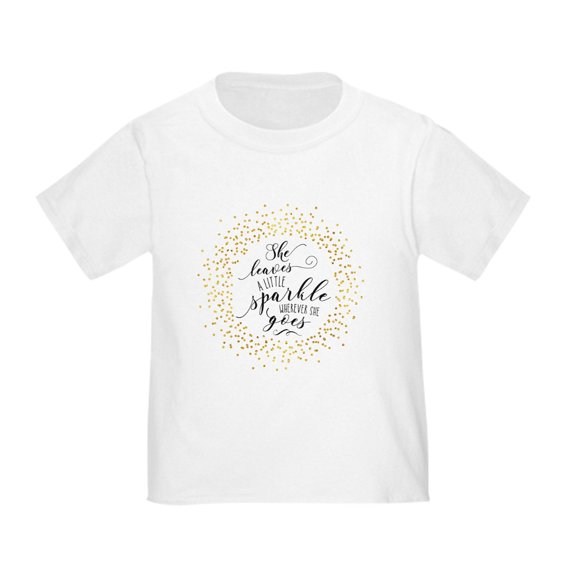 CafePress - She Leaves A Little Sparkle Faux Gold T Shirt - Cute Toddler T-Shirt, 100% Cotton