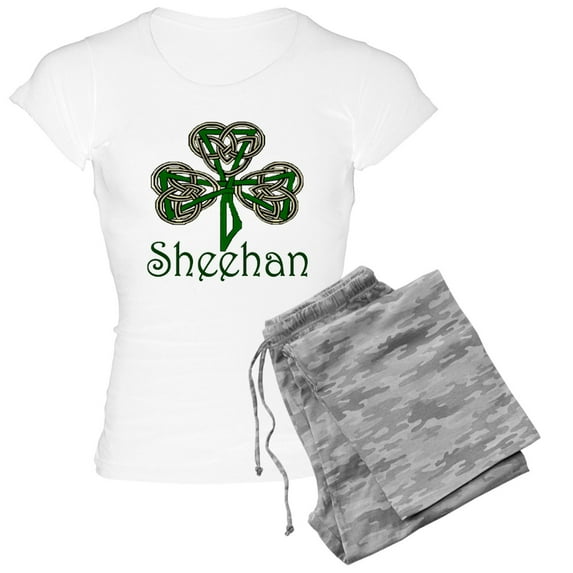 CafePress - Sheehan Shamrock Women's Light Pajamas - Women's Short Sleeve Print T-Shirt and Pants Light Cotton Pajama Set