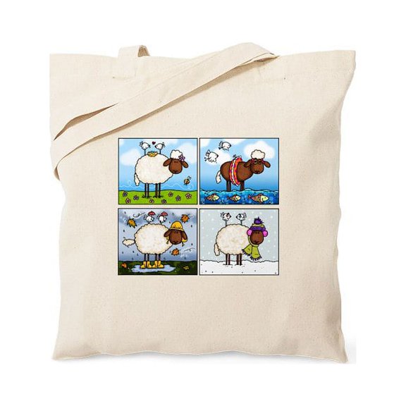 CafePress - Sheep Of All Seasons Tote Bag - Unisex Canvas Tote Bag, Beige, 1-Piece