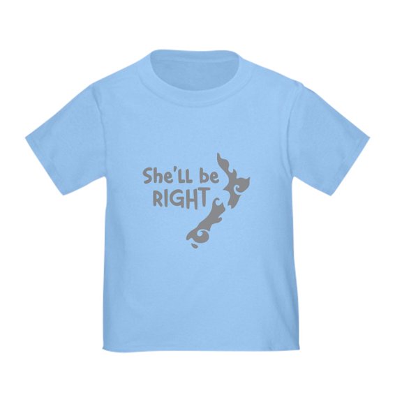 CafePress - Shell Be Right With Kiwi New Zealand Map T Shirt - Cute Toddler T-Shirt, 100% Cotton