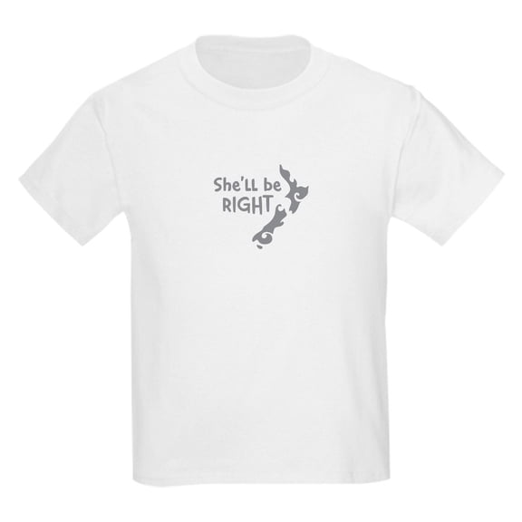 CafePress - Shell Be Right With Kiwi New Zealand Map T Shirt - Light Classic Kids Graphic, Short Sleeve T-Shirt, Sizes XS-XL
