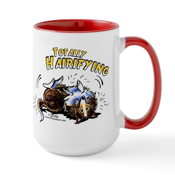 CafePress - Sheltie Hairifying Large Mug - 15 oz Ceramic Large White Novelty Mug