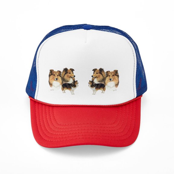 CafePress - Sheltie Multi Mug - Adjustable Unisex Printed Trucker Hat with Mesh Back