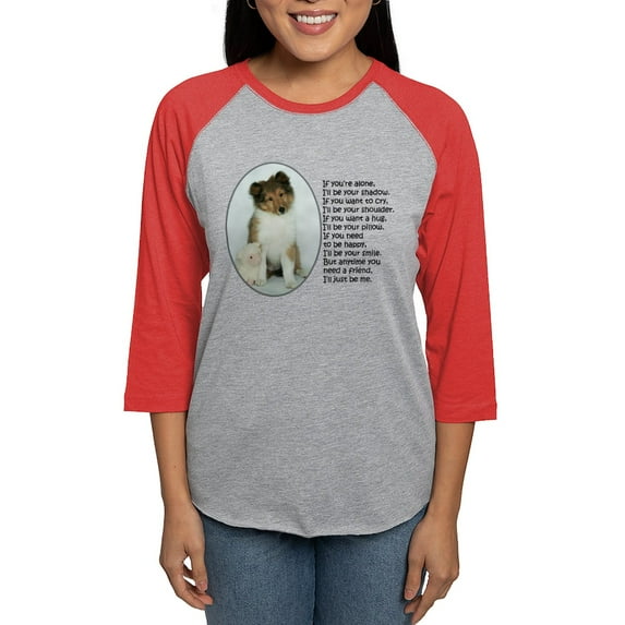 CafePress - Sheltie Puppy Women's Baseball T Shirt - Womens Baseball Tee
