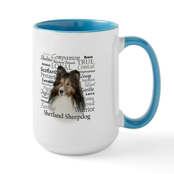 CafePress - Sheltie Traits Ceramic Mug - 15 oz Ceramic Large White Nolvety Mug