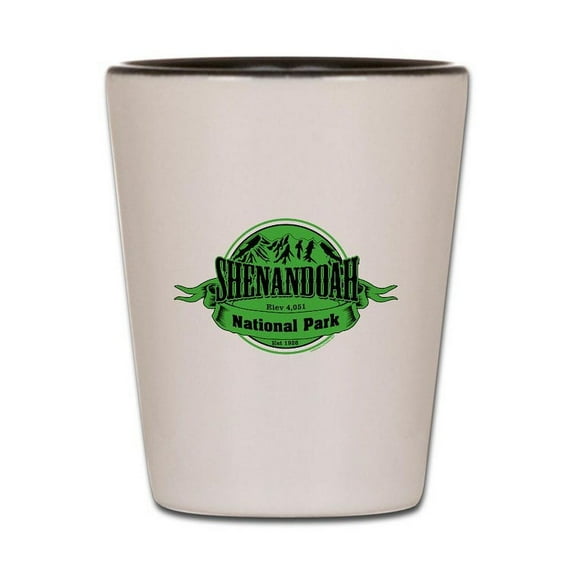 CafePress - Shenandoah 1 - White/Black Shot Glass, Unique and Funny Shot Glass