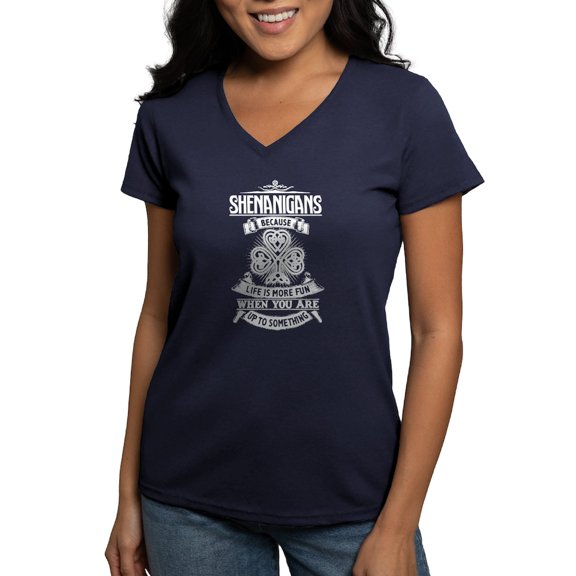CafePress - Shenanigans T Shirt T Shirt - Women's V-Neck Dark T-Shirt