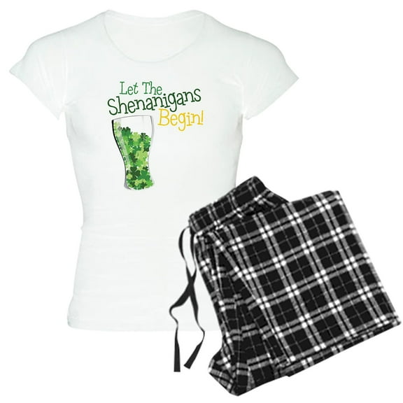 CafePress - Shenanigans Women's Light Pajamas - Women's Short Sleeve Print T-Shirt and Pants Light Cotton Pajama Set