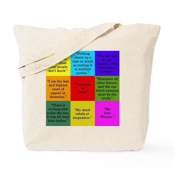 CafePress - Sherlock Holmes Quotes Tote Bag - Unisex Canvas Tote Bag, Beige, 1-Piece
