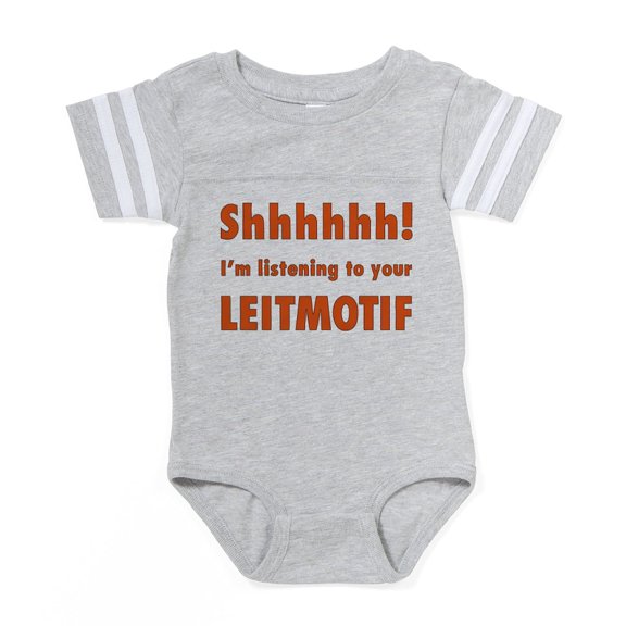CafePress - Shh I'M Listening To Your Leitmotif Baby Footb - Cute Infant Baby Football Bodysuit