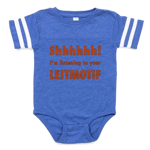 CafePress - Shh I'M Listening To Your Leitmotif Baby Footb - Cute Infant Baby Football Bodysuit