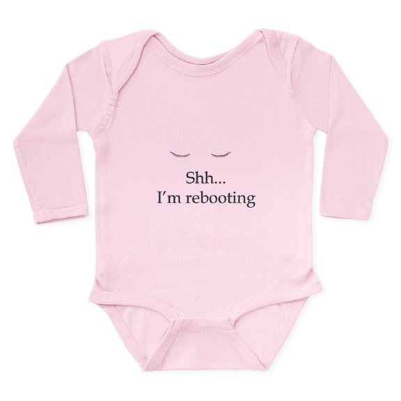 CafePress - Shh... I'm Rebooting Long Sleeve Infant Bodysuit - Long Sleeve Cotton Baby Bodysuit