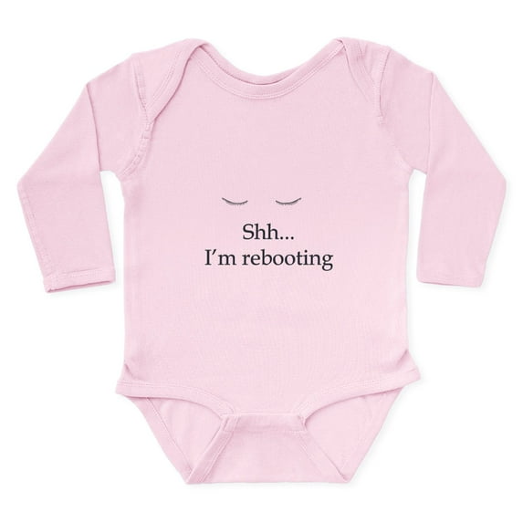 CafePress - Shh... I'm Rebooting Long Sleeve Infant Bodysuit - Long Sleeve Cotton Baby Bodysuit