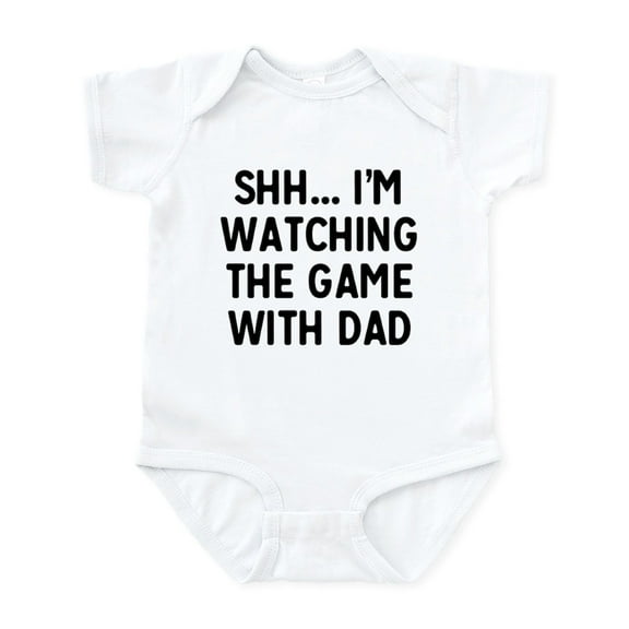 CafePress - Shh... I'm Watching The Game With Dad Body Suit - Baby Light Bodysuit, Size Newborn - 24 Months