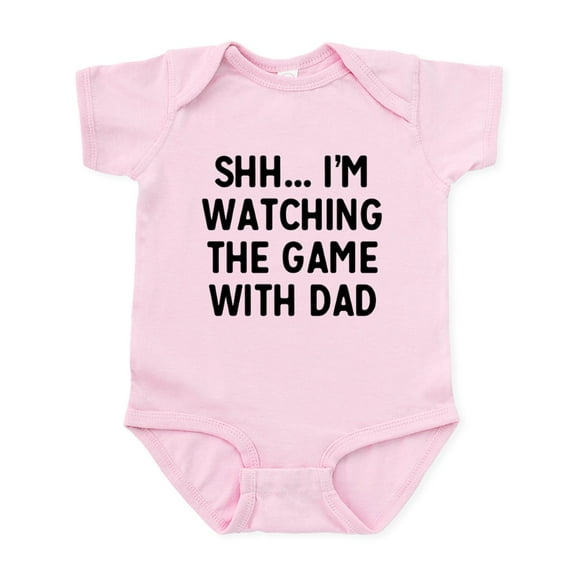 CafePress - Shh... I'm Watching The Game With Dad Body Suit - Baby Light Bodysuit, Size Newborn - 24 Months