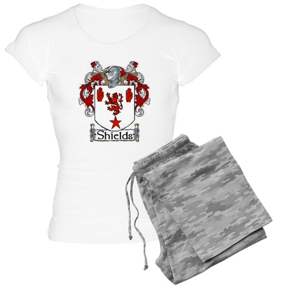 CafePress - Shields Coat Of Arms Women's Light Pajamas - Women's Short Sleeve Print T-Shirt and Pants Light Cotton Pajama Set