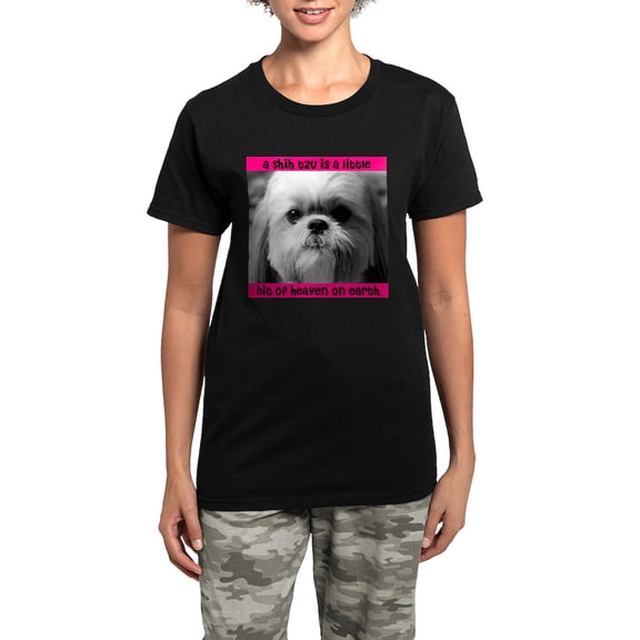 CafePress - Shih Tzu Heaven Women's Dark Pajamas - Women's Short Sleeve Print T-Shirt and Pants Dark Cotton Pajama Set