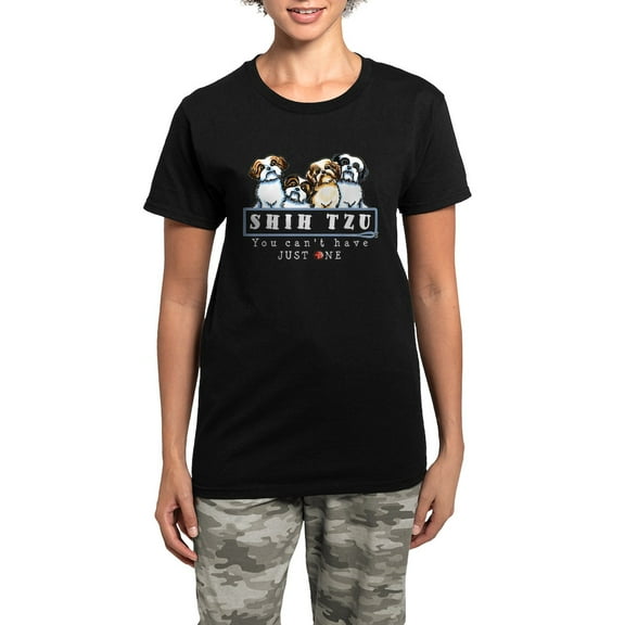 CafePress - Shih Tzu Just One Dk Pajamas - Women's Short Sleeve Print T-Shirt and Pants Dark Cotton Pajama Set
