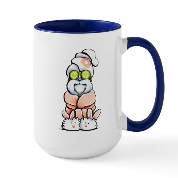 CafePress - Shih Tzu Spa Mugs - 15 oz Ceramic Large White Novelty Mug