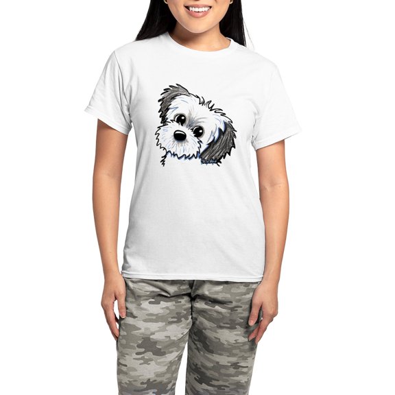 CafePress - Shih Tzu Sweetie Women's Light Pajamas - Women's Short Sleeve Print T-Shirt and Pants Light Cotton Pajama Set