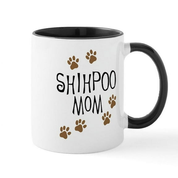 CafePress - Shihpoo Mom Mugs - 11 oz Ceramic Mug - Novelty Coffee Tea Cup
