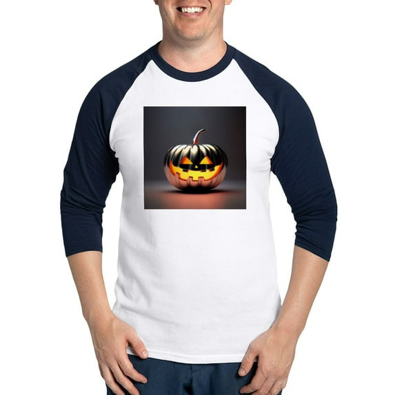 CafePress - Shiny Jack O' Lantern - Cotton Baseball Jersey, 3/4 Raglan Sleeve Shirt