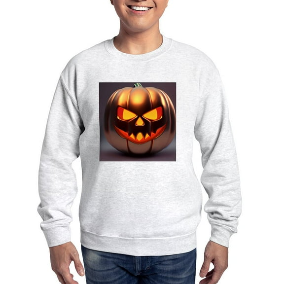 CafePress - Shiny Jack O' Lantern - Crew Neck Sweatshirt