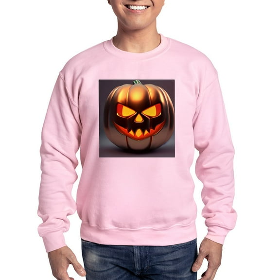 CafePress - Shiny Jack O' Lantern - Crew Neck Sweatshirt