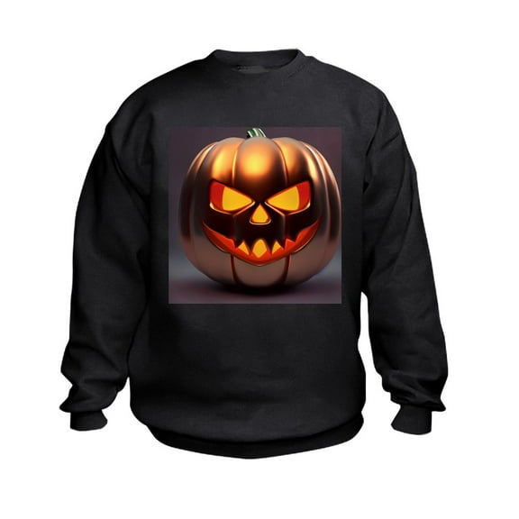 CafePress - Shiny Jack O' Lantern - Kids Sweatshirt, Youth Crew Neck Sweatshirt