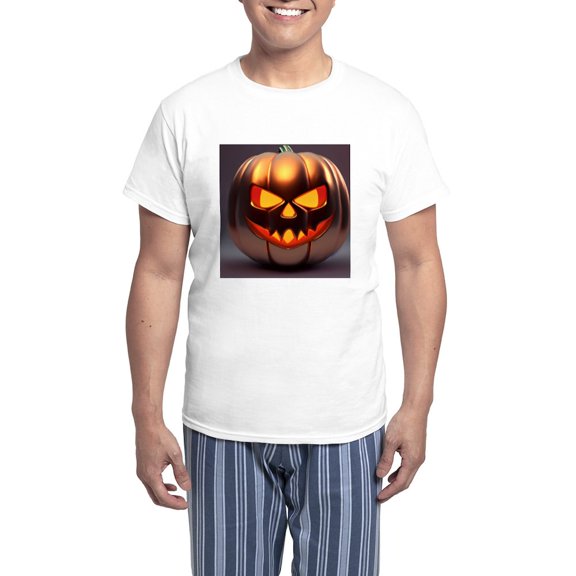 CafePress - Shiny Jack O' Lantern - Men's Light Loose Fit Cotton Pajama Set