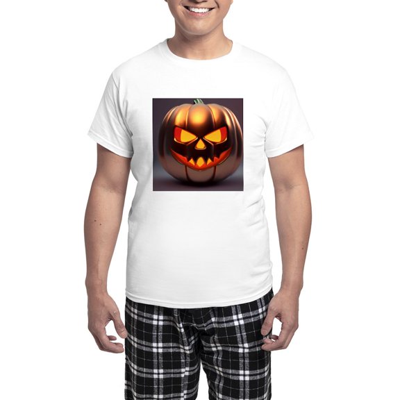 CafePress - Shiny Jack O' Lantern - Men's Light Loose Fit Cotton Pajama Set