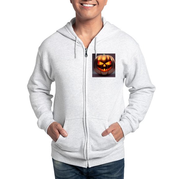 CafePress - Shiny Jack O' Lantern Men's Zip Up Hoodie - Zip Hoodie, Classic Hooded Sweatshirt with Metal Zipper