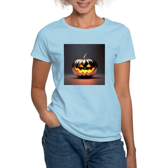 CafePress - Shiny Jack O' Lantern Women's Value T Shirt - Women's Classic T-Shirt