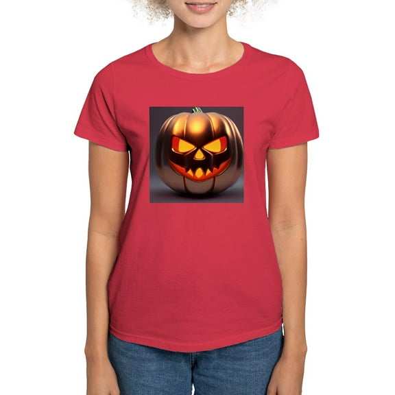 CafePress - Shiny Jack O' Lantern Women's Value T Shirt - Women's Traditional Fit Dark T-Shirt