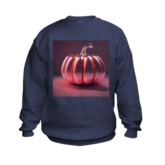 CafePress - Shiny Pink Pumpkin - Kids Sweatshirt, Youth Crew Neck Sweatshirt