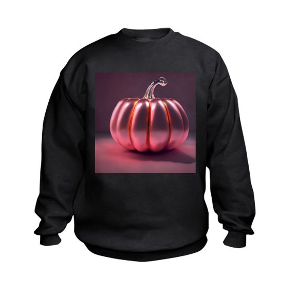 CafePress - Shiny Pink Pumpkin - Kids Sweatshirt, Youth Crew Neck Sweatshirt