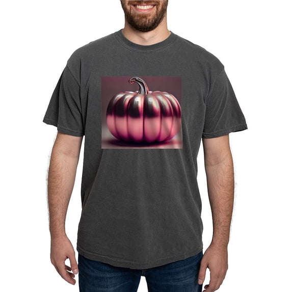 CafePress - Shiny Pink Pumpkin Men's Comfort Colors® T Shirt - Mens Comfort Colors Shirt