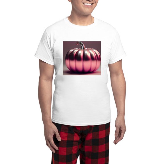 CafePress - Shiny Pink Pumpkin - Men's Light Loose Fit Cotton Pajama Set