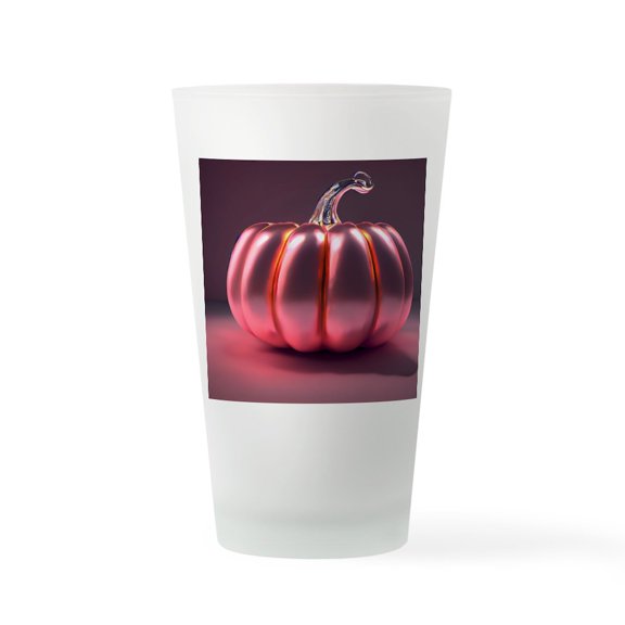 CafePress - Shiny Pink Pumpkin - Pint Glass, Drinking Glass, 16 oz. CafePress