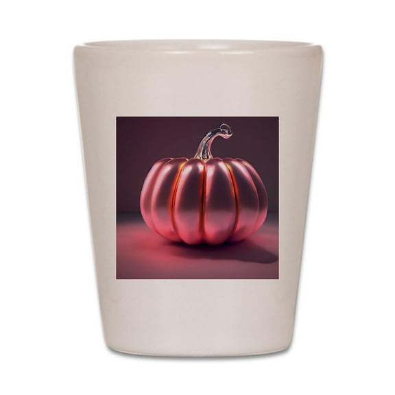 CafePress - Shiny Pink Pumpkin - White Shot Glass, Unique and Funny Shot Glass